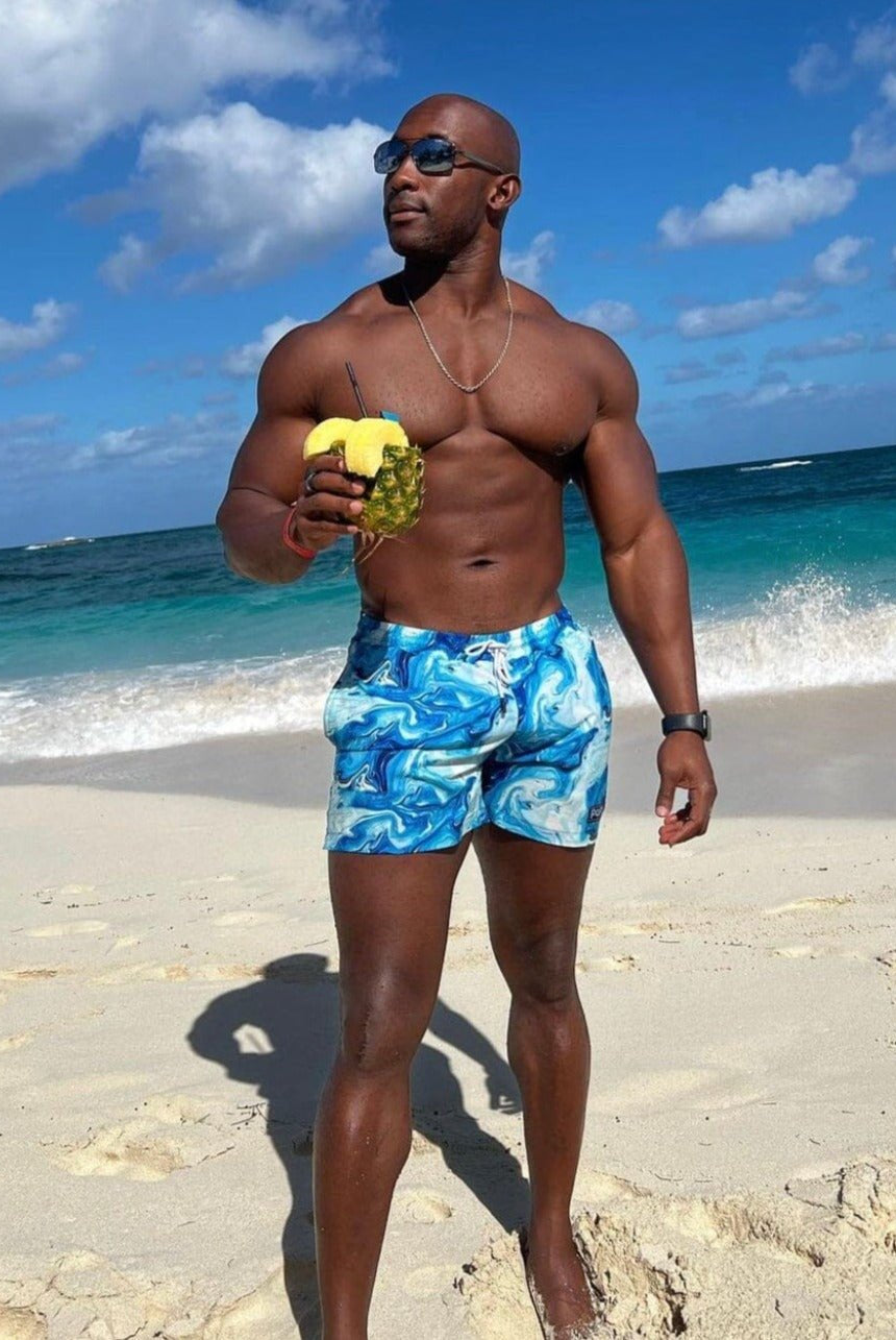 AZURE TRUNKS 5.5" & 7.5" STRETCH - Berry Beachy Swimwear