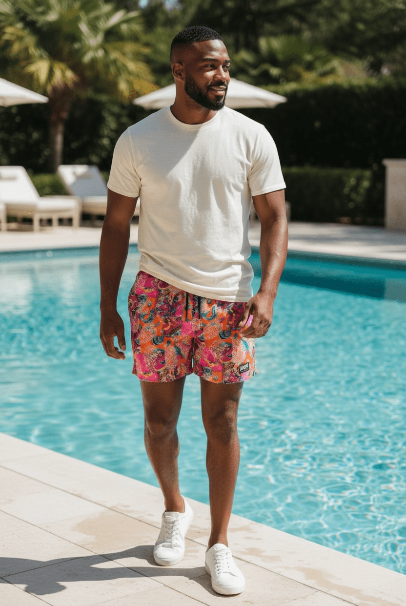 BANDANA BAY TRUNKS 5.5" & 7.5" STRETCH - Berry Beachy Swimwear