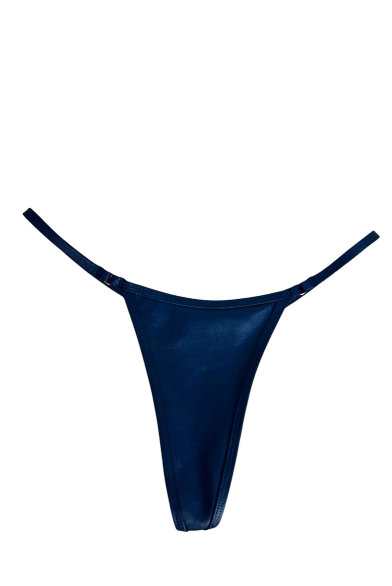 BARELY THERE MICRO THONG BOTTOM - LEATHER BLUE - Berry Beachy Swimwear