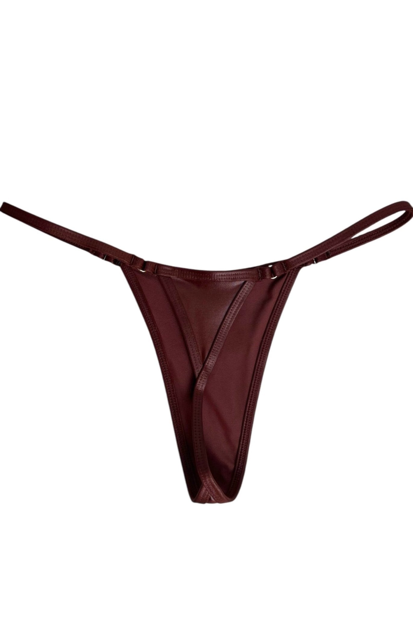 BARELY THERE MICRO THONG BOTTOM - LEATHER BROWN - Berry Beachy Swimwear