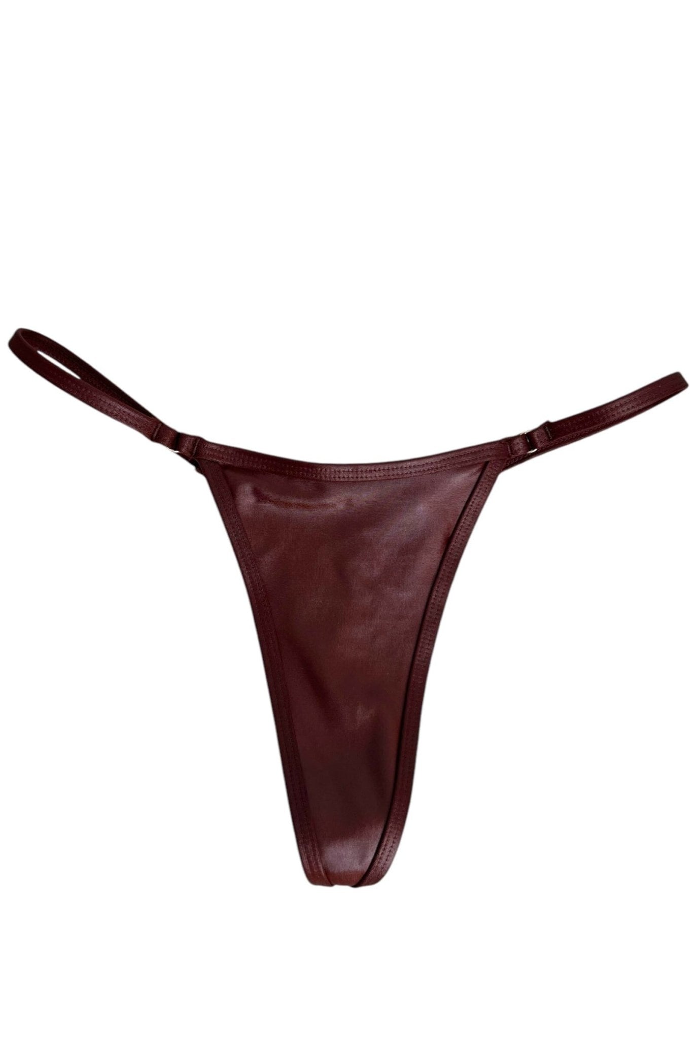 BARELY THERE MICRO THONG BOTTOM - LEATHER BROWN - Berry Beachy Swimwear