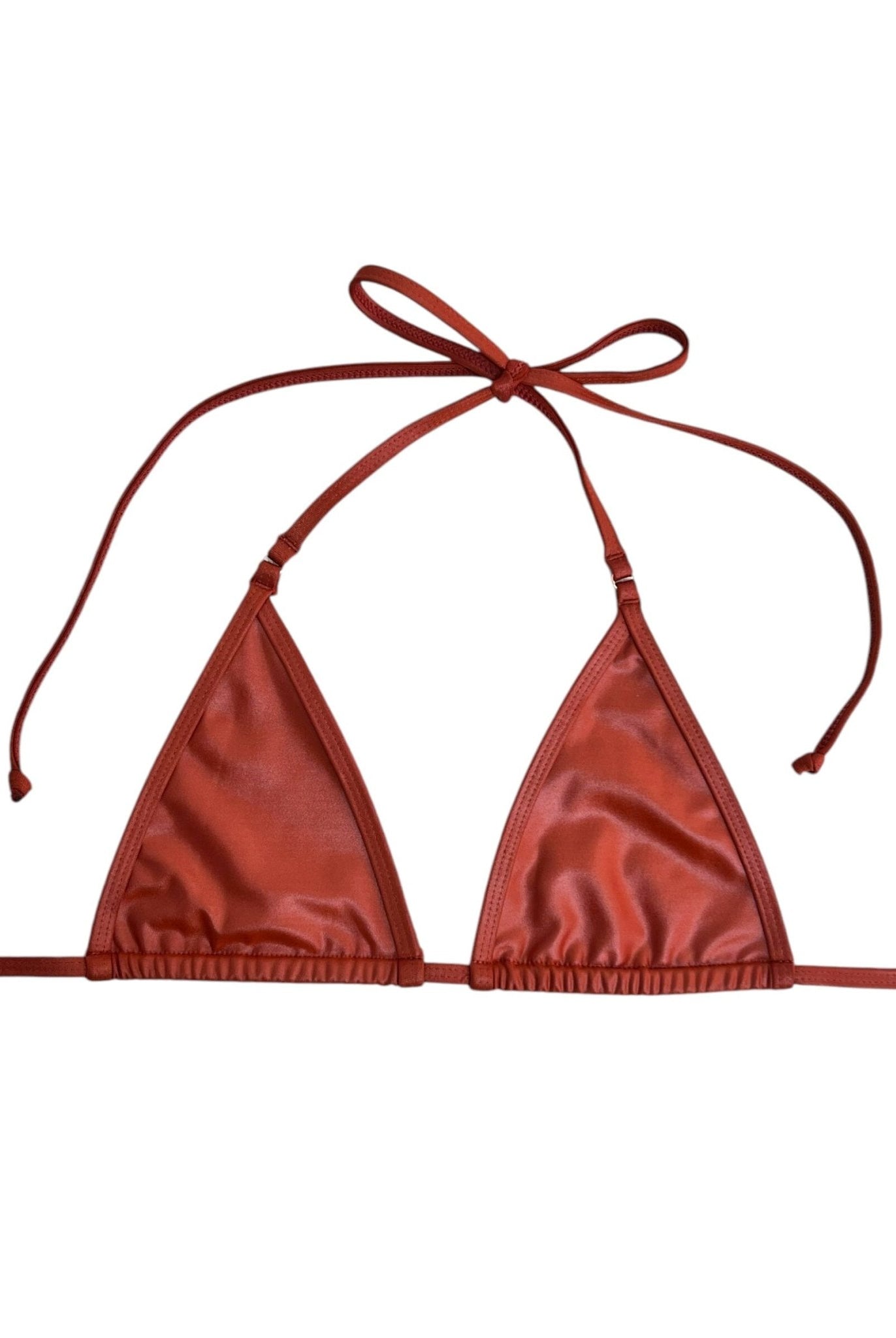 BARELY THERE TRIANGLE TOP - BURNT ORANGE LEATHER - Berry Beachy Swimwear