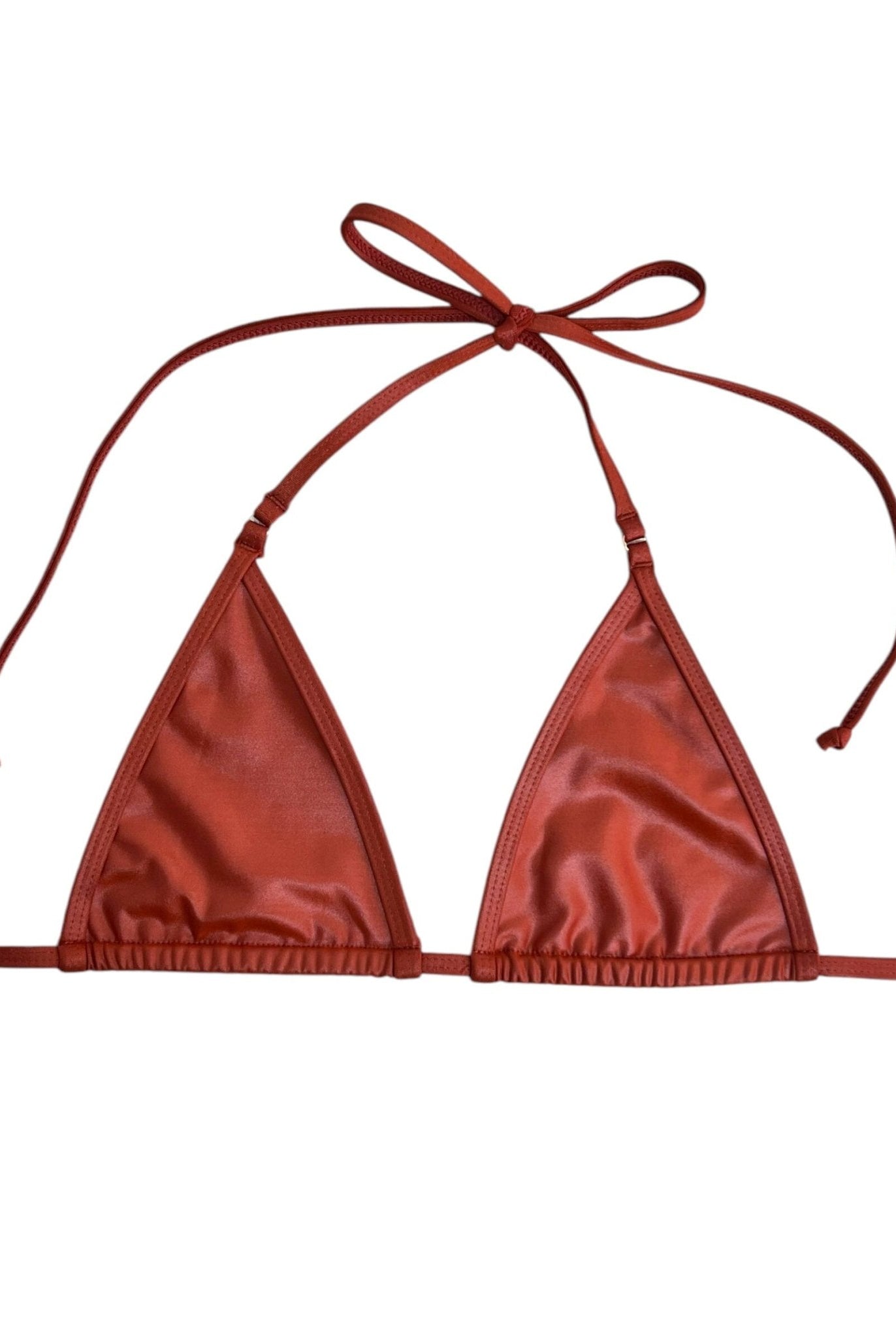 BARELY THERE TRIANGLE TOP - BURNT ORANGE LEATHER - Berry Beachy Swimwear