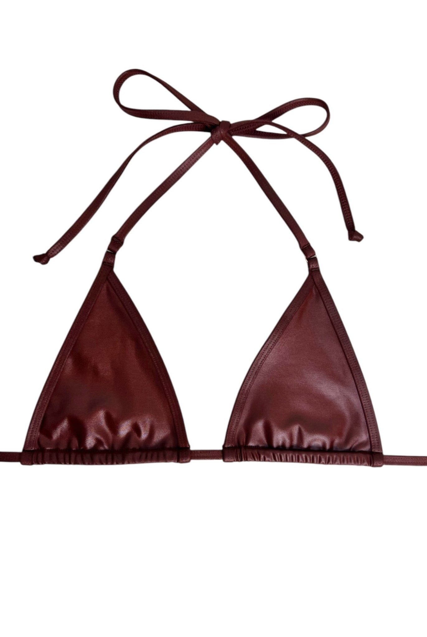 BARELY THERE TRIANGLE TOP - LEATHER BROWN - Berry Beachy Swimwear
