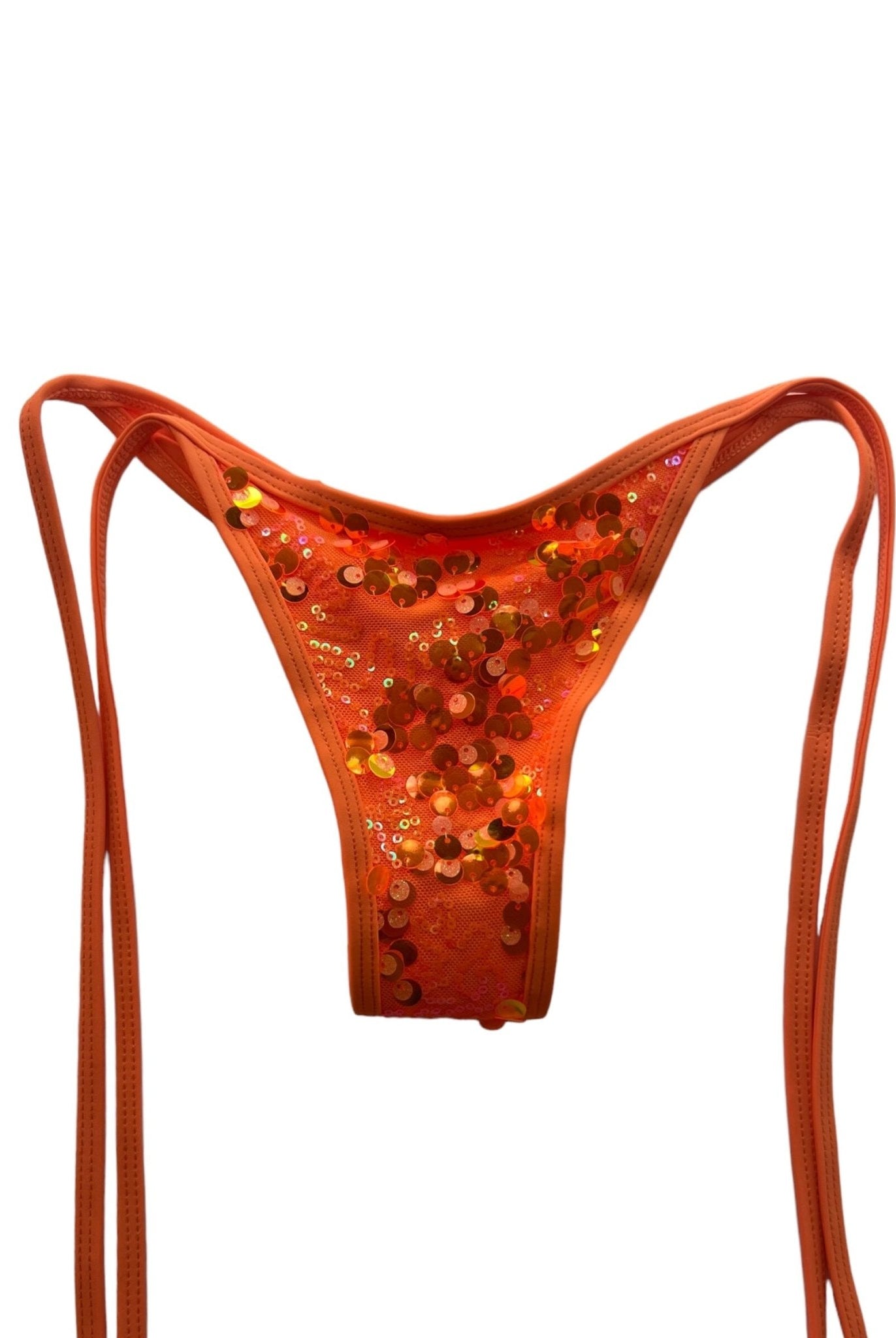 BEACHELLA CHEEKY SCRUNCH BOTTOM - ORANGE SEQUIN - Berry Beachy Swimwear