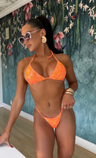 BEACHELLA MICRO THONG - ORANGE SEQUIN - Berry Beachy Swimwear