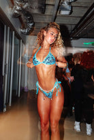BEACHELLA V CUT THONG - BLUE SEQUIN - Berry Beachy Swimwear