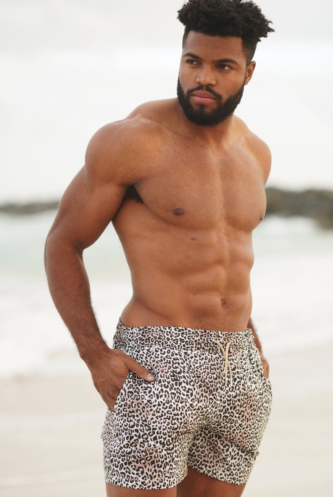 CHEETARA MEN TRUNKS 5.5" & 7.5" STRETCH - Berry Beachy Swimwear