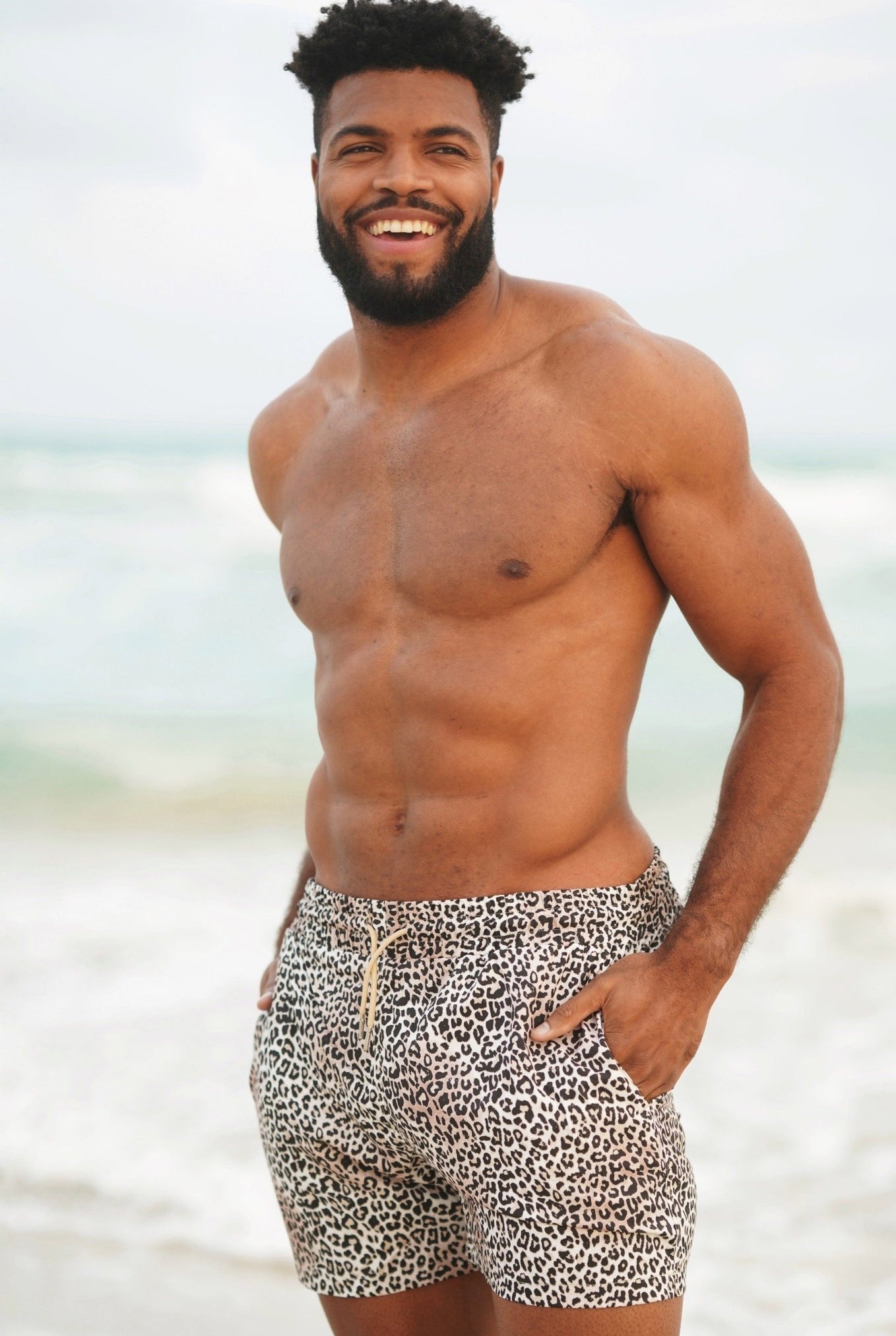 CHEETARA MEN TRUNKS 5.5" & 7.5" STRETCH - Berry Beachy Swimwear
