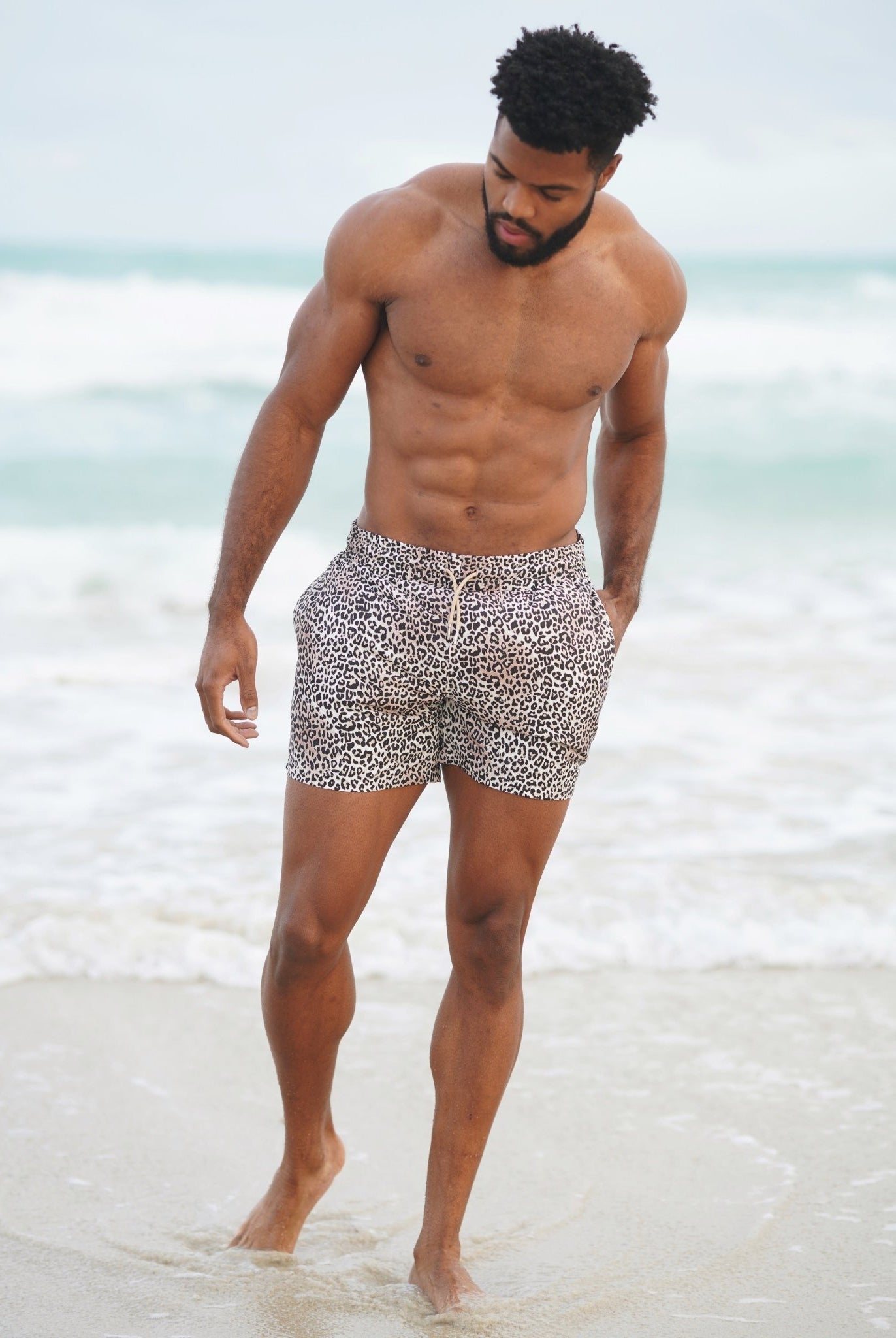 CHEETARA MEN TRUNKS 5.5" & 7.5" STRETCH - Berry Beachy Swimwear