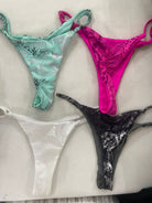 DENIM DAZE V CUT LINED THONG BOTTOM - Berry Beachy Swimwear