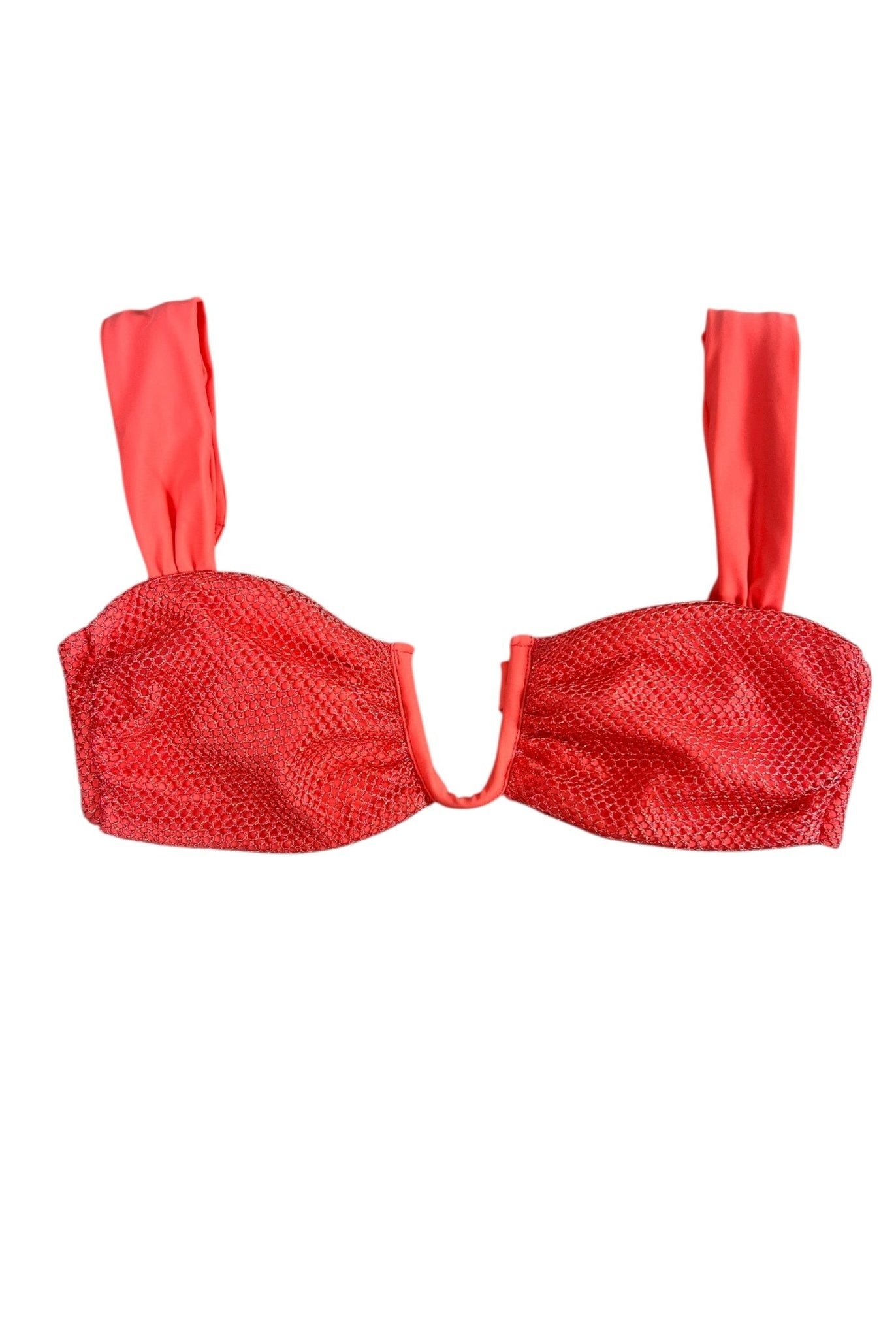 DESERT ROSE BANDEAU BRA TOP - CORAL - Berry Beachy Swimwear