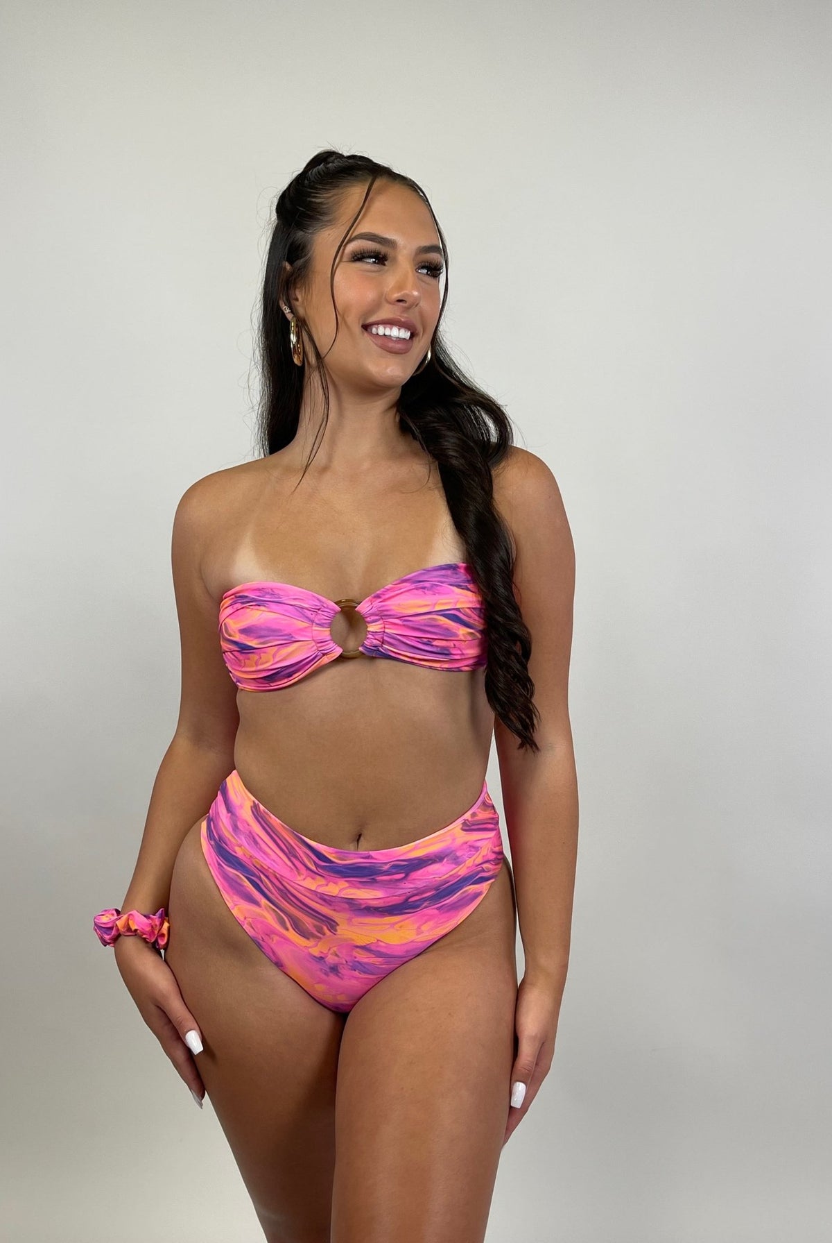 EUPHORIA HIGH WAIST CHEEKY BOTTOM - Berry Beachy Swimwear