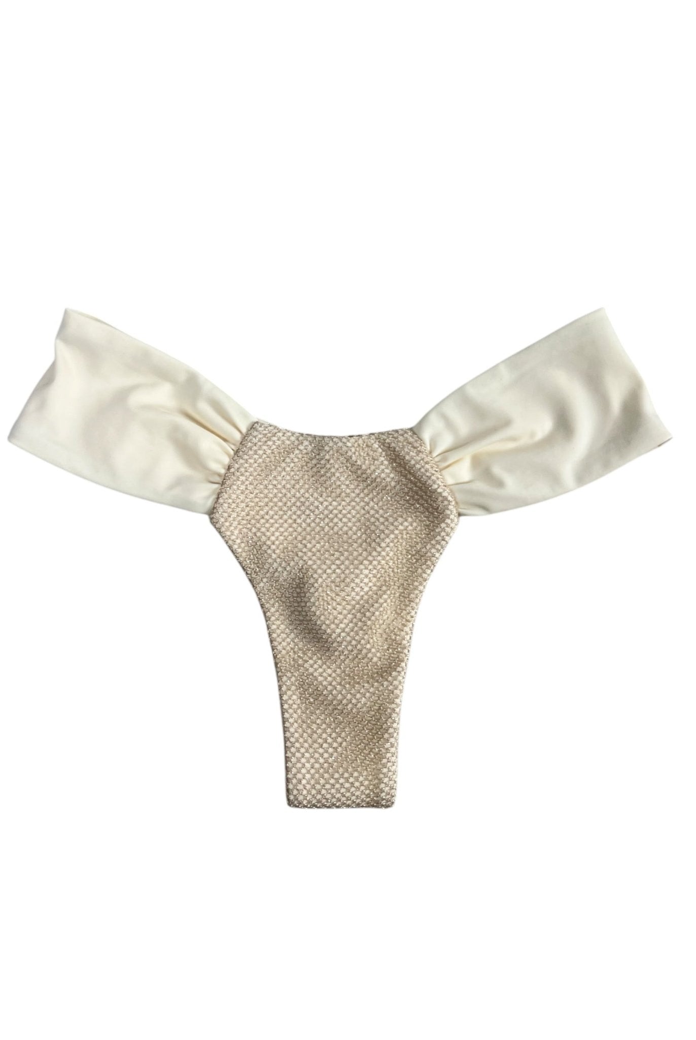 GOLDEN LASSO RUCHED BOTTOM - IVORY - Berry Beachy Swimwear