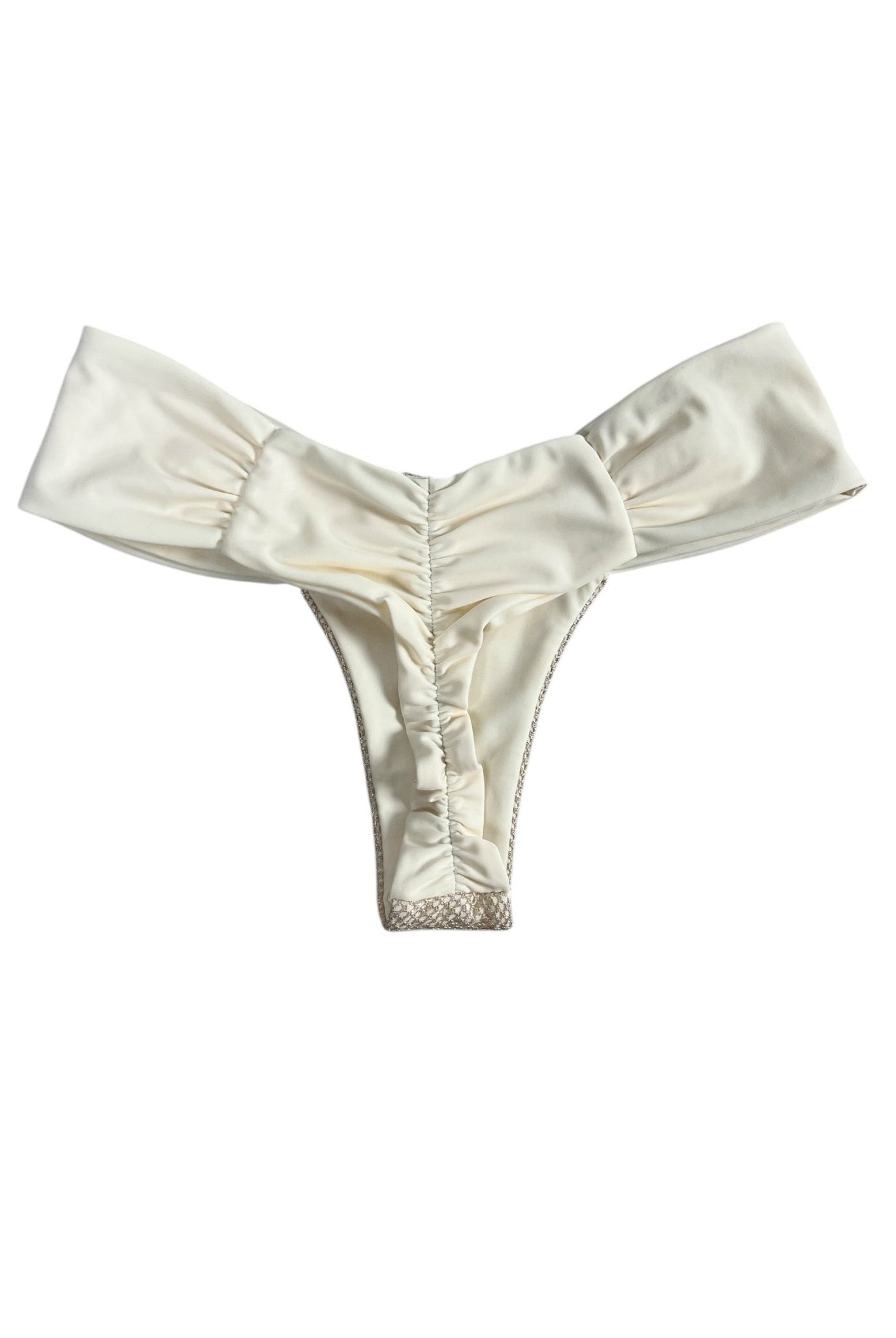 GOLDEN LASSO RUCHED BOTTOM - IVORY - Berry Beachy Swimwear