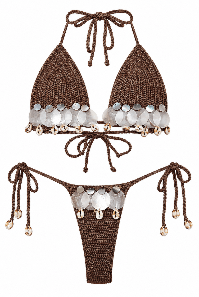LA SIRENA NACAR SET- MOCHA - Berry Beachy Swimwear