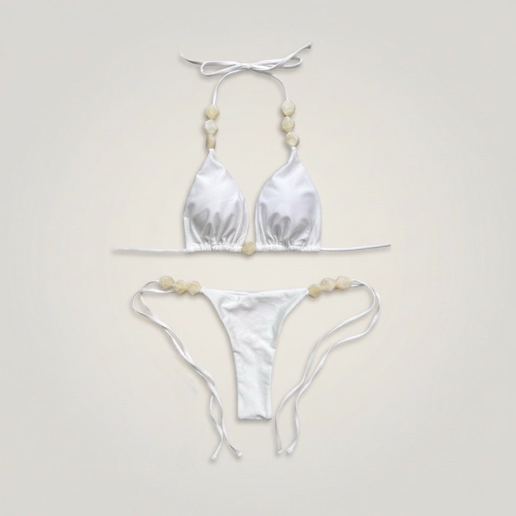 LUNA SHORE BIKINI SET - WHITE - Berry Beachy Swimwear