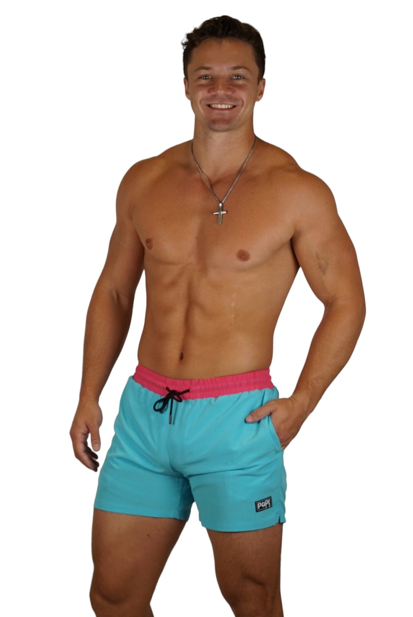 MIAMI VICE MEN TRUNKS 5.5" & 7.5" STRETCH - BLUE - Berry Beachy Swimwear