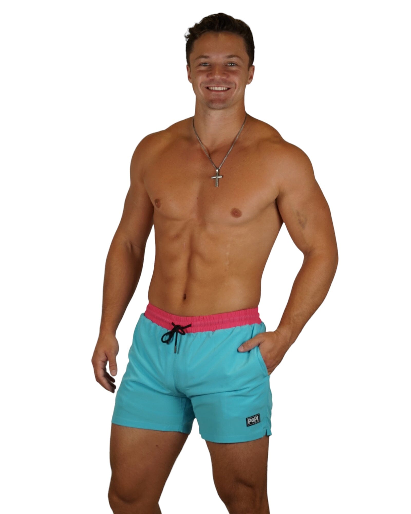 MIAMI VICE MEN TRUNKS 5.5" & 7.5" STRETCH - BLUE - Berry Beachy Swimwear