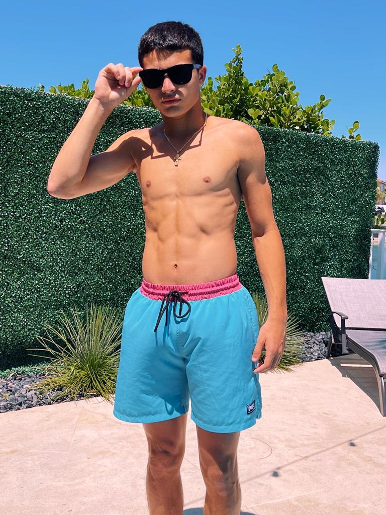 MIAMI VICE MEN TRUNKS 5.5" & 7.5" STRETCH - BLUE - Berry Beachy Swimwear