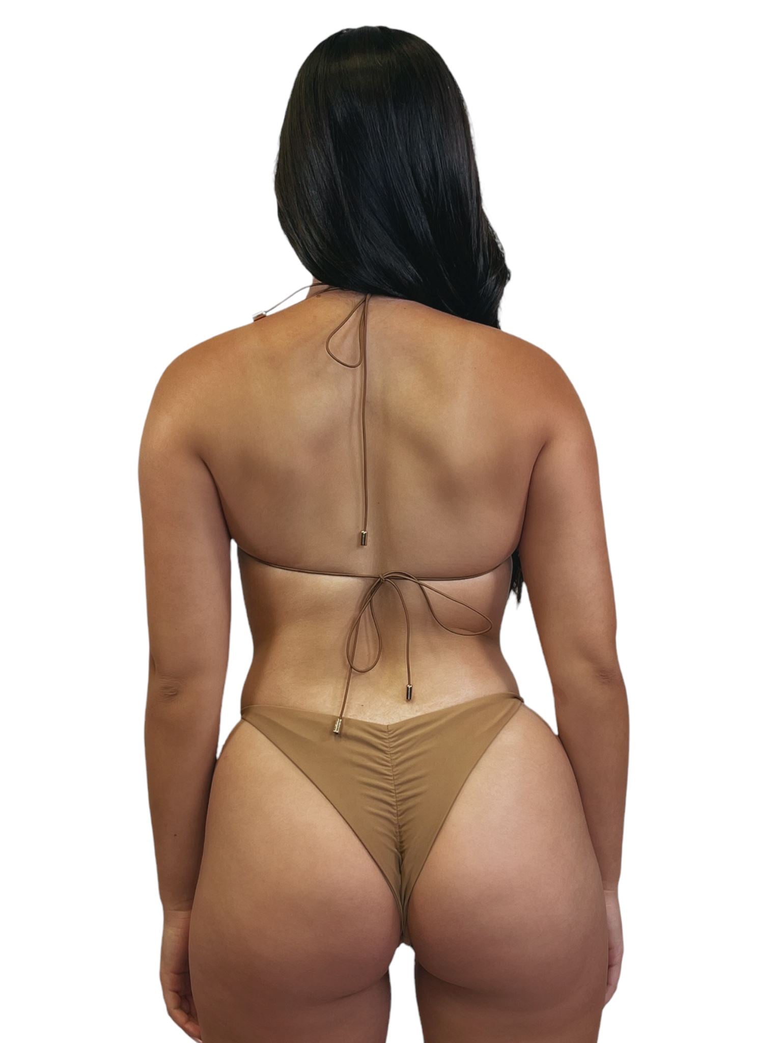 MICRO SKIN CHEEKY SCRUNCH BOTTOM - LATTE - Berry Beachy Swimwear