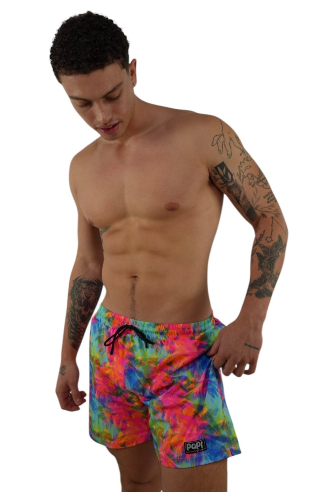 NEON PALMS TRUNKS 5.5" & 7.5" STRETCH - Berry Beachy Swimwear
