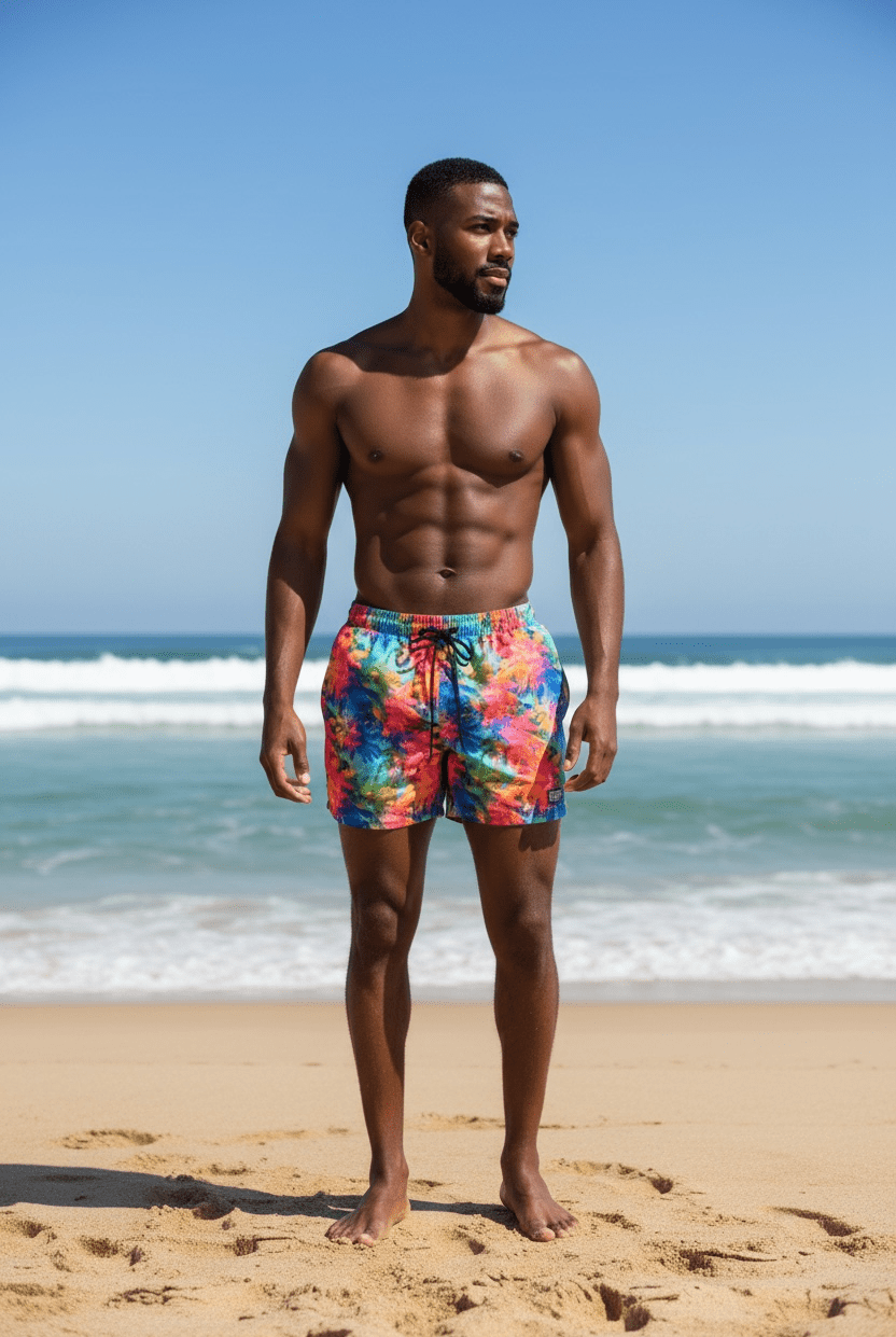 NEON PALMS TRUNKS 5.5" & 7.5" STRETCH - Berry Beachy Swimwear