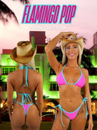 OCEAN DRIVE THONG BOTTOM - FLAMINGO POP - Berry Beachy Swimwear