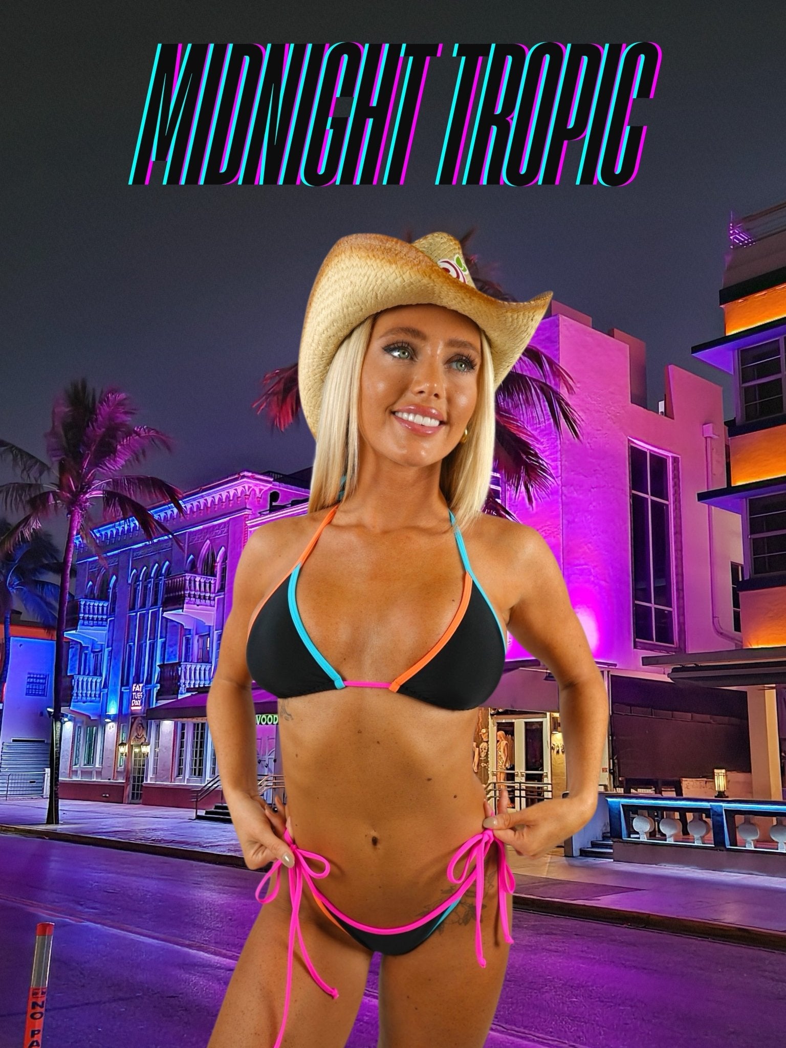 OCEAN DRIVE TRIANGLE TOP - MIDNIGHT TROPIC - Berry Beachy Swimwear