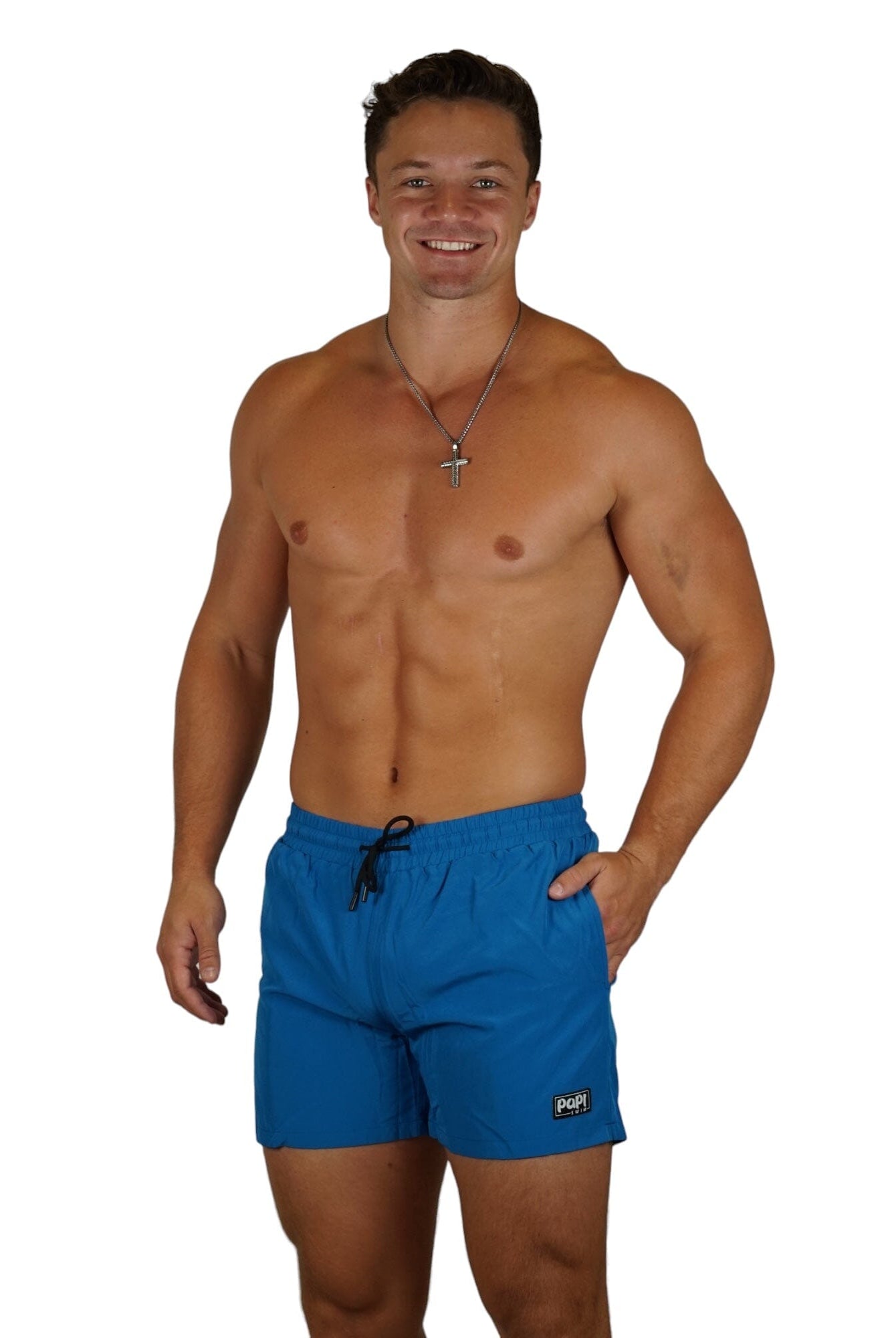 PAPI MEN TRUNKS 5.5" & 7.5" STRETCH - BLUE - Berry Beachy Swimwear