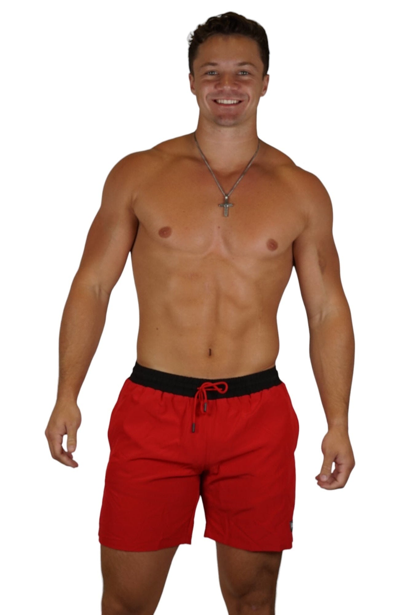 PAPI MEN TRUNKS 5.5" & 7.5" STRETCH - RED - Berry Beachy Swimwear
