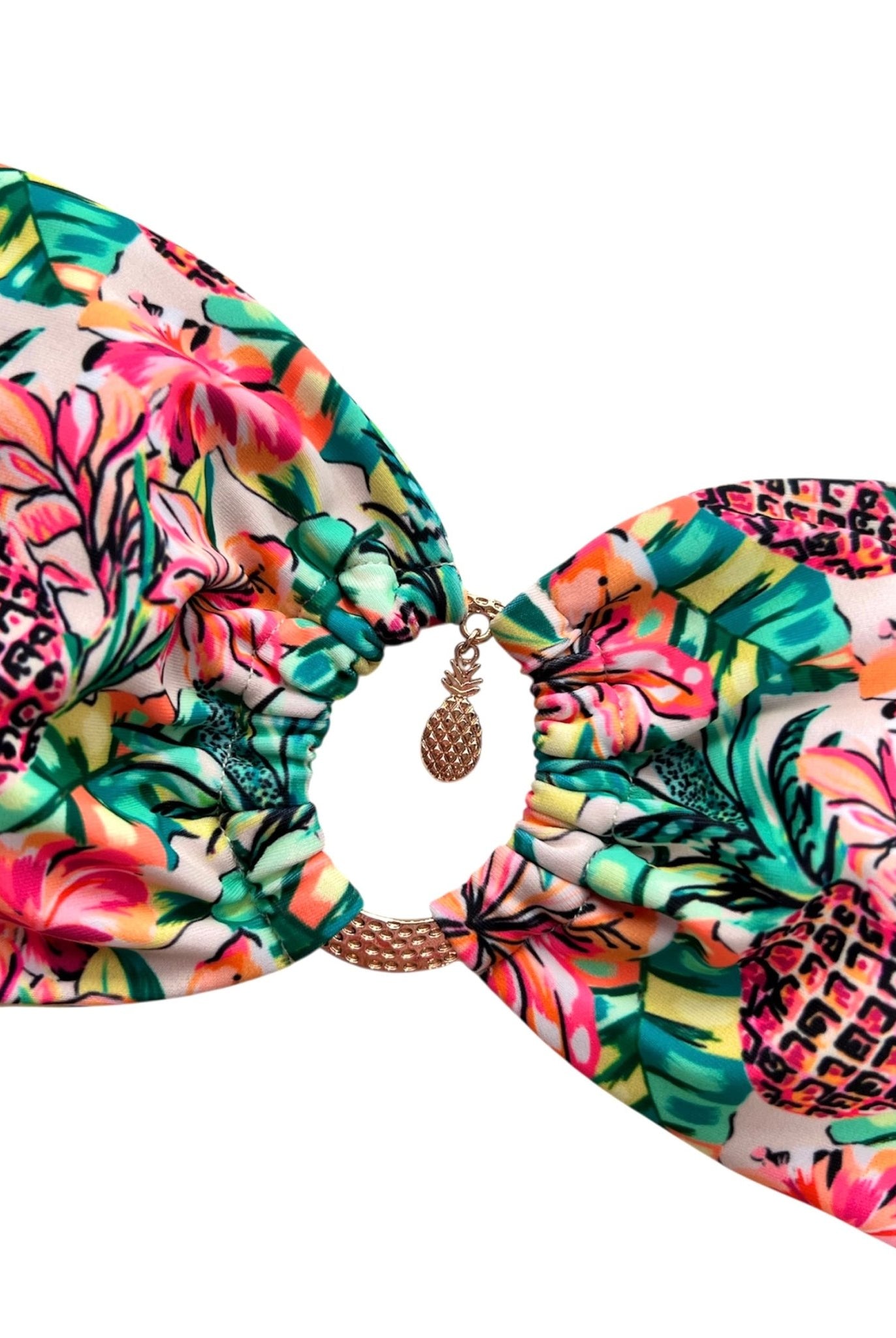 PINEAPPLE BLOOM BANDEAU TOP - Berry Beachy Swimwear