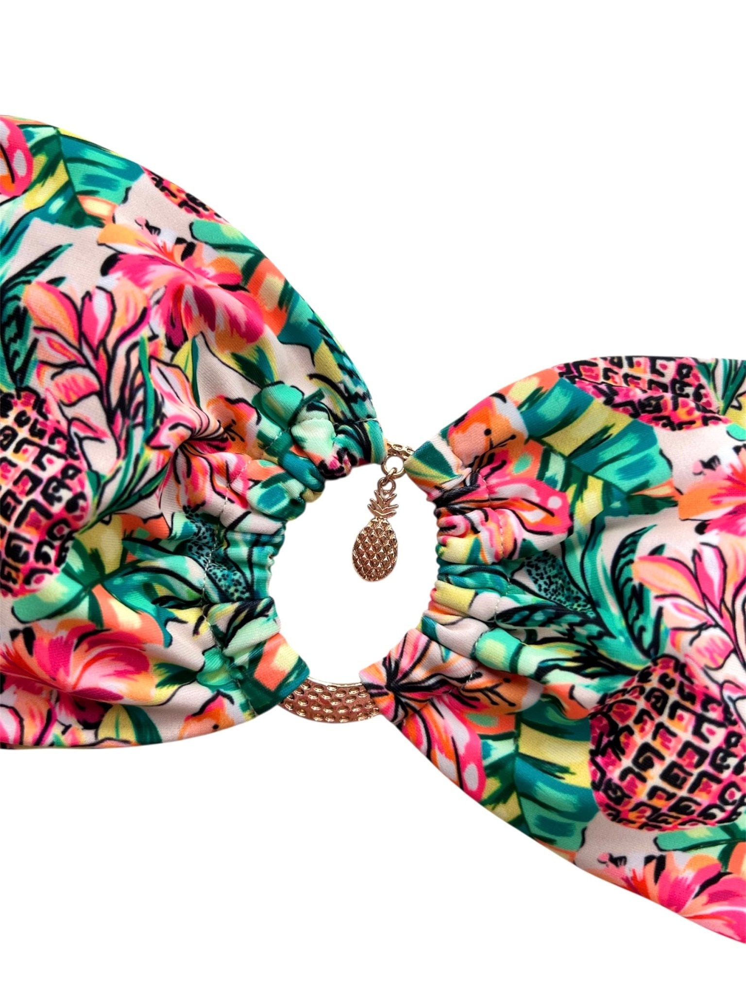 PINEAPPLE BLOOM BANDEAU TOP - Berry Beachy Swimwear