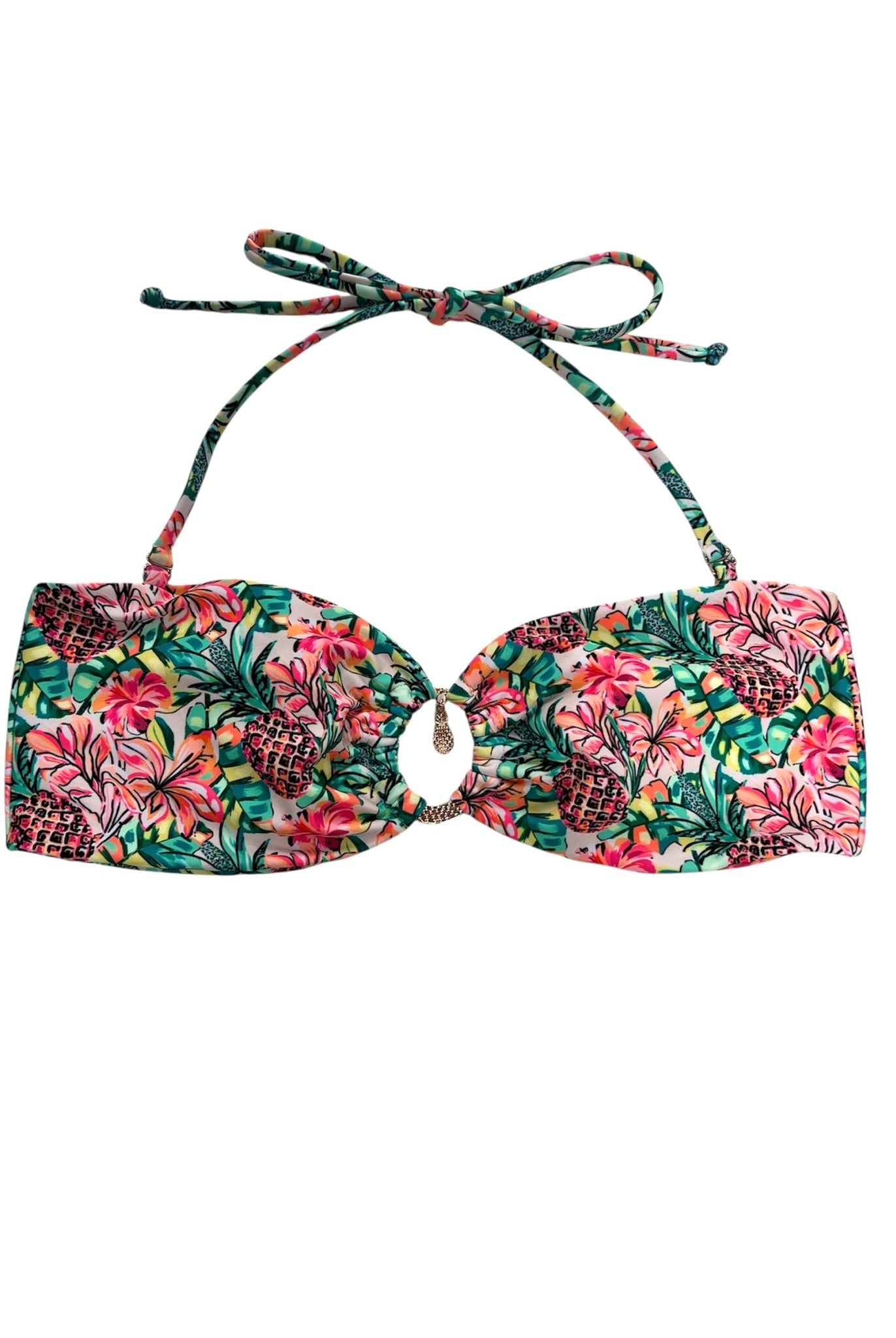 PINEAPPLE BLOOM BANDEAU TOP - Berry Beachy Swimwear