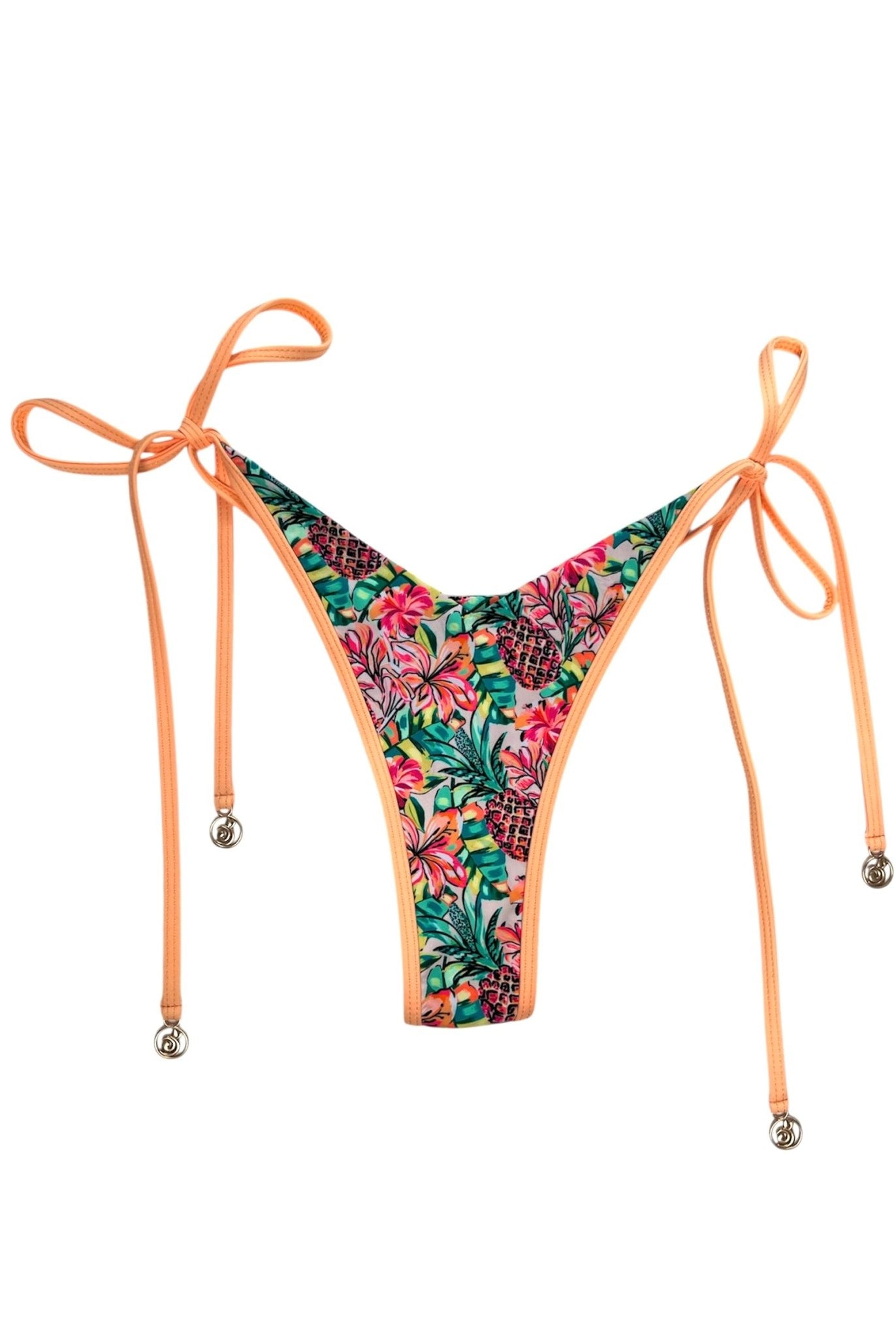 PINEAPPLE BLOOM LINED THONG BOTTOM - Berry Beachy Swimwear