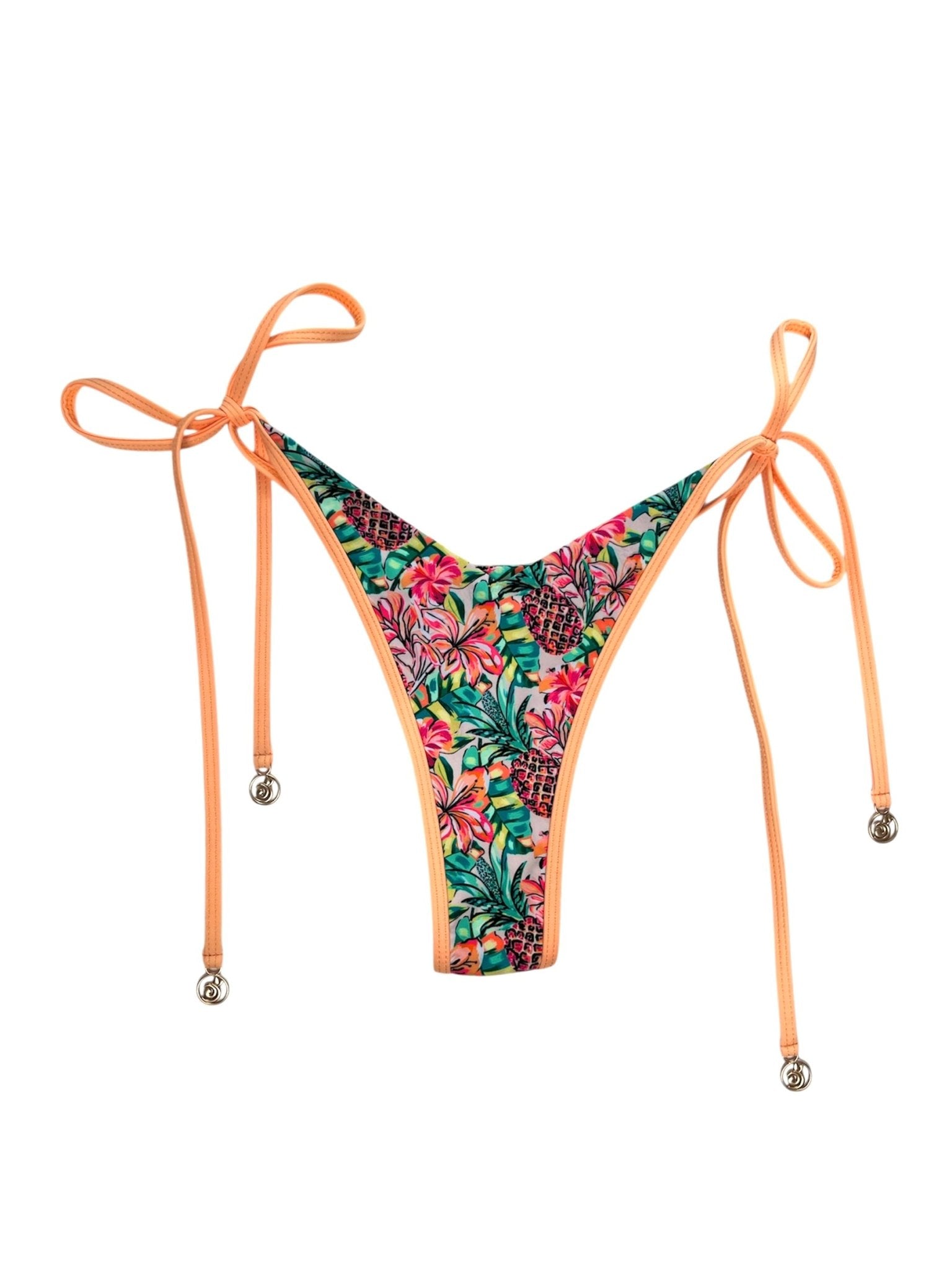 PINEAPPLE BLOOM LINED THONG BOTTOM - Berry Beachy Swimwear