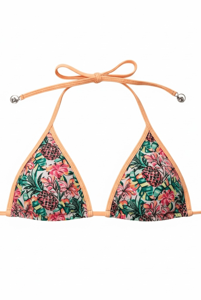 PINEAPPLE BLOOM LINED TRIANGLE TOP - Berry Beachy Swimwear