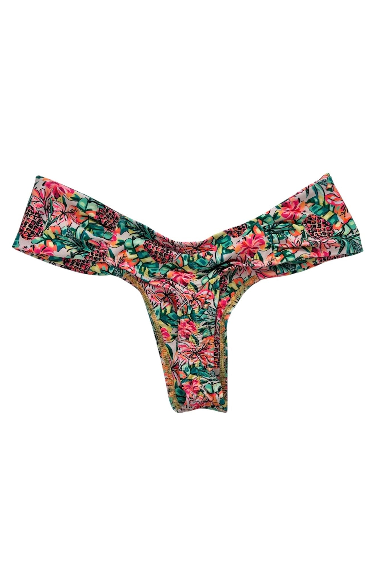 PINEAPPLE BLOOM RUCHED BOTTOM - Berry Beachy Swimwear