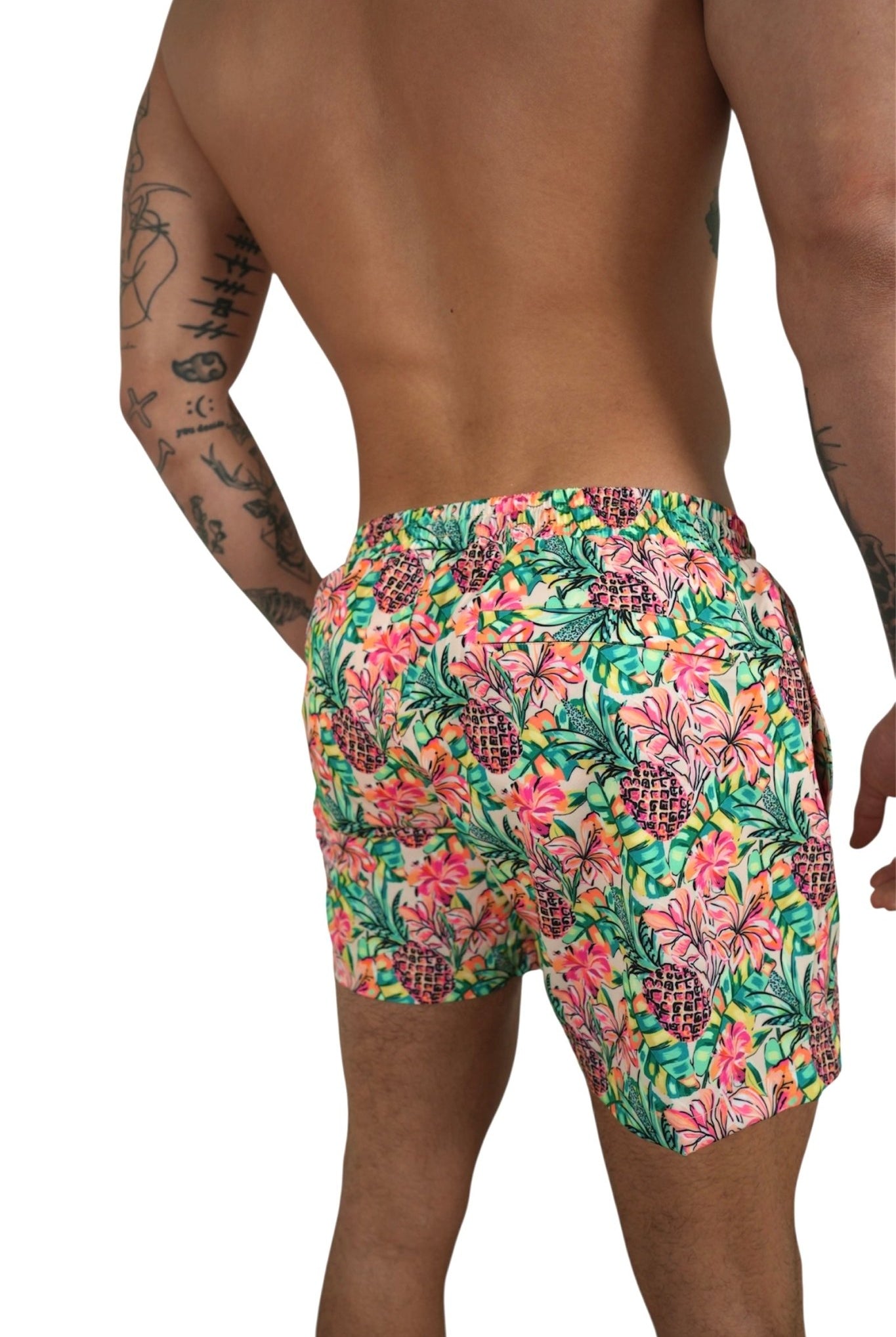 PINEAPPLE BLOOM TRUNKS 5.5" & 7.5" STRETCH - Berry Beachy Swimwear