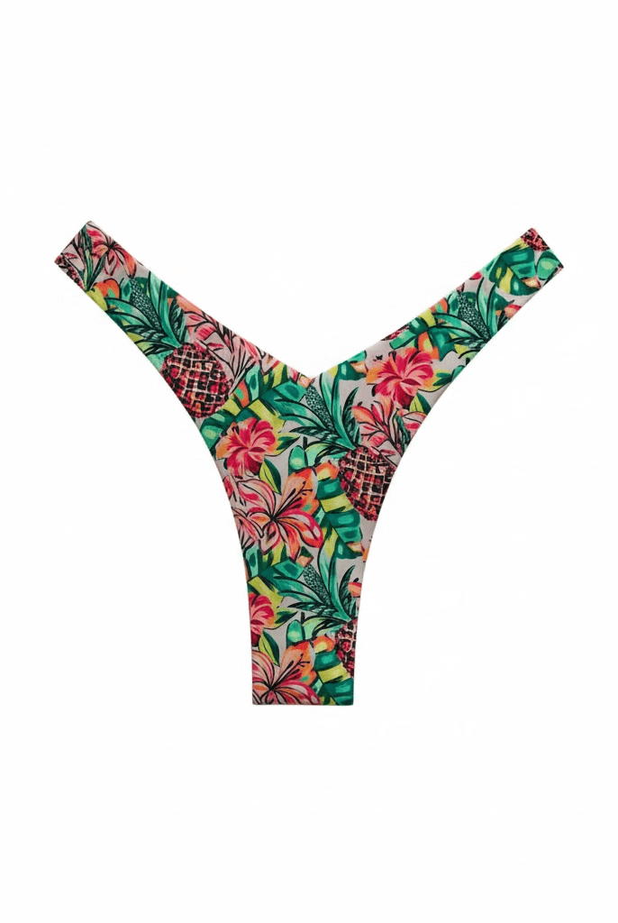 PINEAPPLE BLOOM Y CUT BOTTOM - Berry Beachy Swimwear
