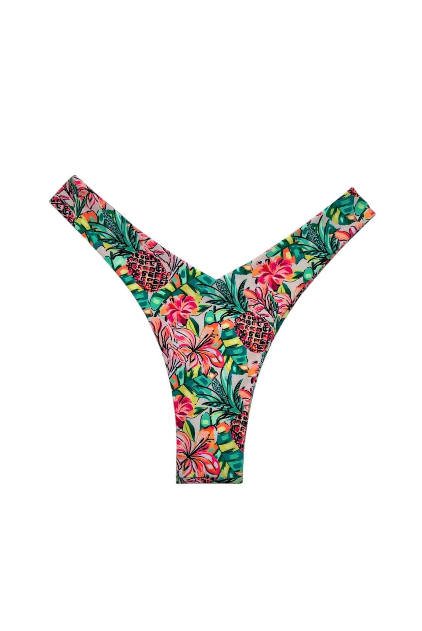 PINEAPPLE BLOOM Y CUT BOTTOM - Berry Beachy Swimwear