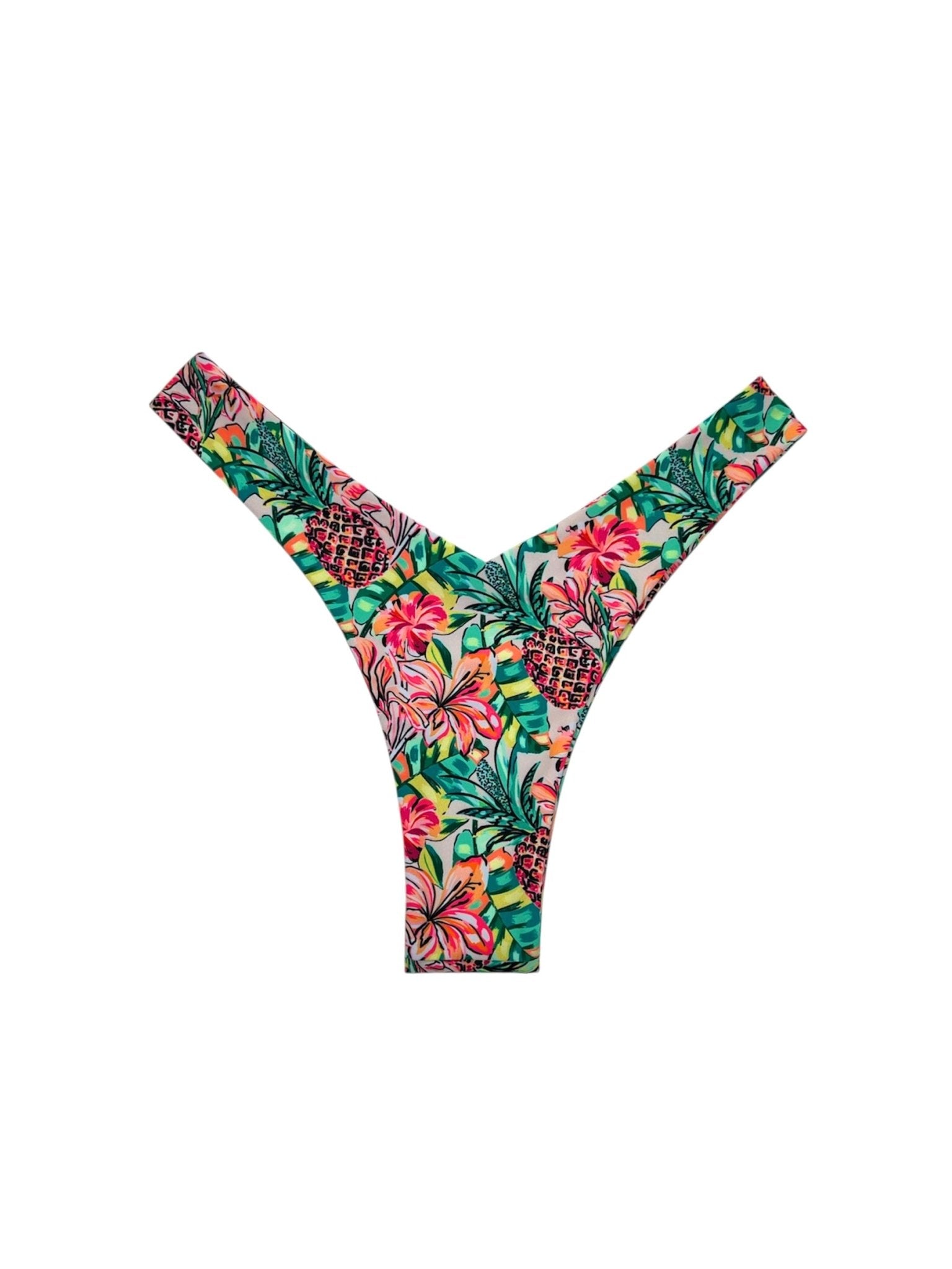 PINEAPPLE BLOOM Y CUT BOTTOM - Berry Beachy Swimwear