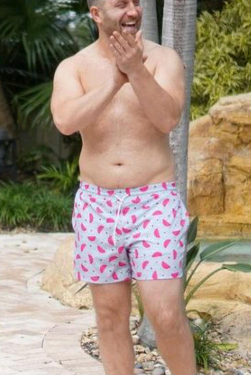 RETRO MELON MEN TRUNKS 5.5" & 7.5" STRETCH - Berry Beachy Swimwear