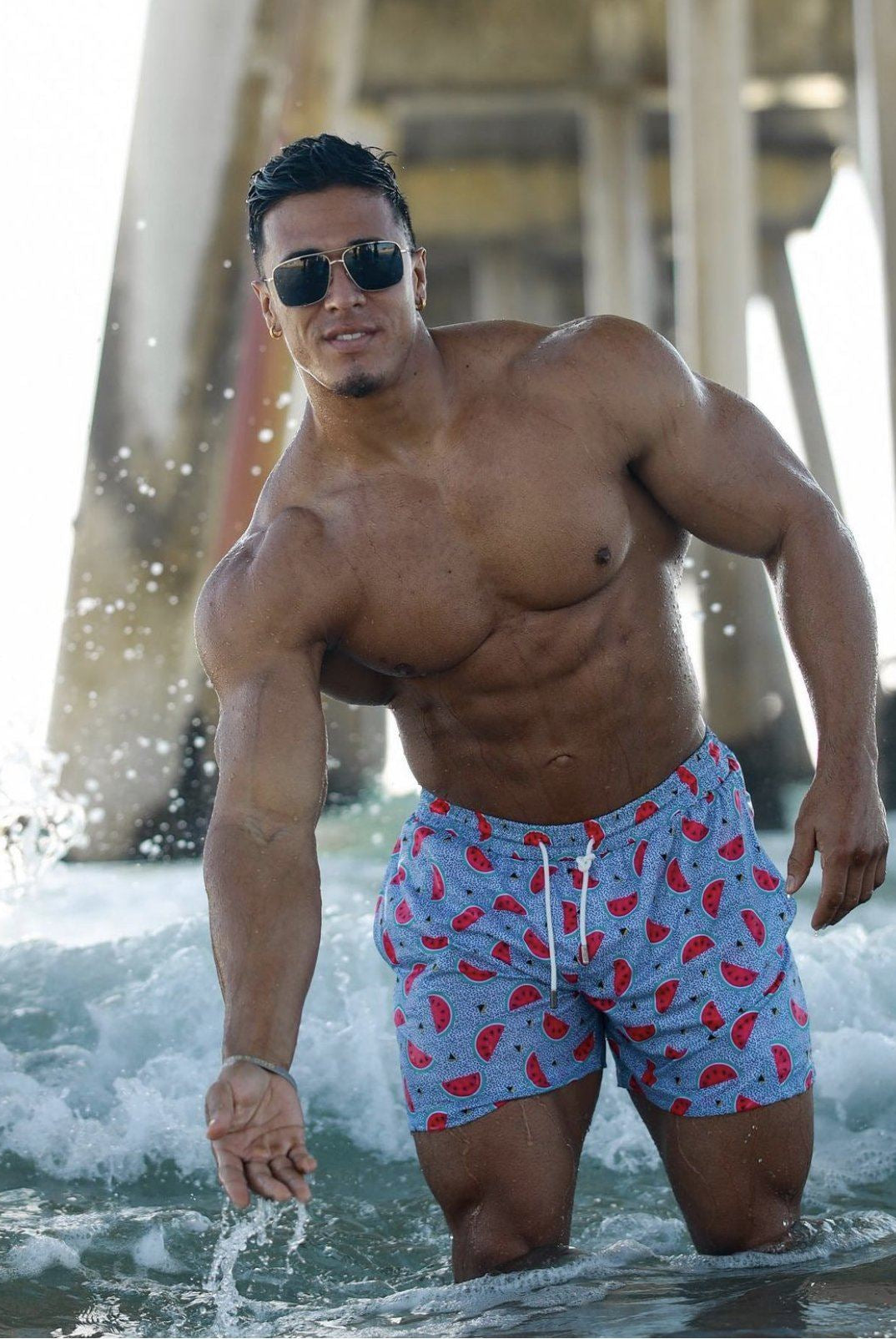 RETRO MELON MEN TRUNKS 5.5" & 7.5" STRETCH - Berry Beachy Swimwear