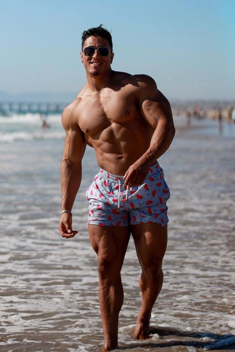 RETRO MELON MEN TRUNKS 5.5" & 7.5" STRETCH - Berry Beachy Swimwear