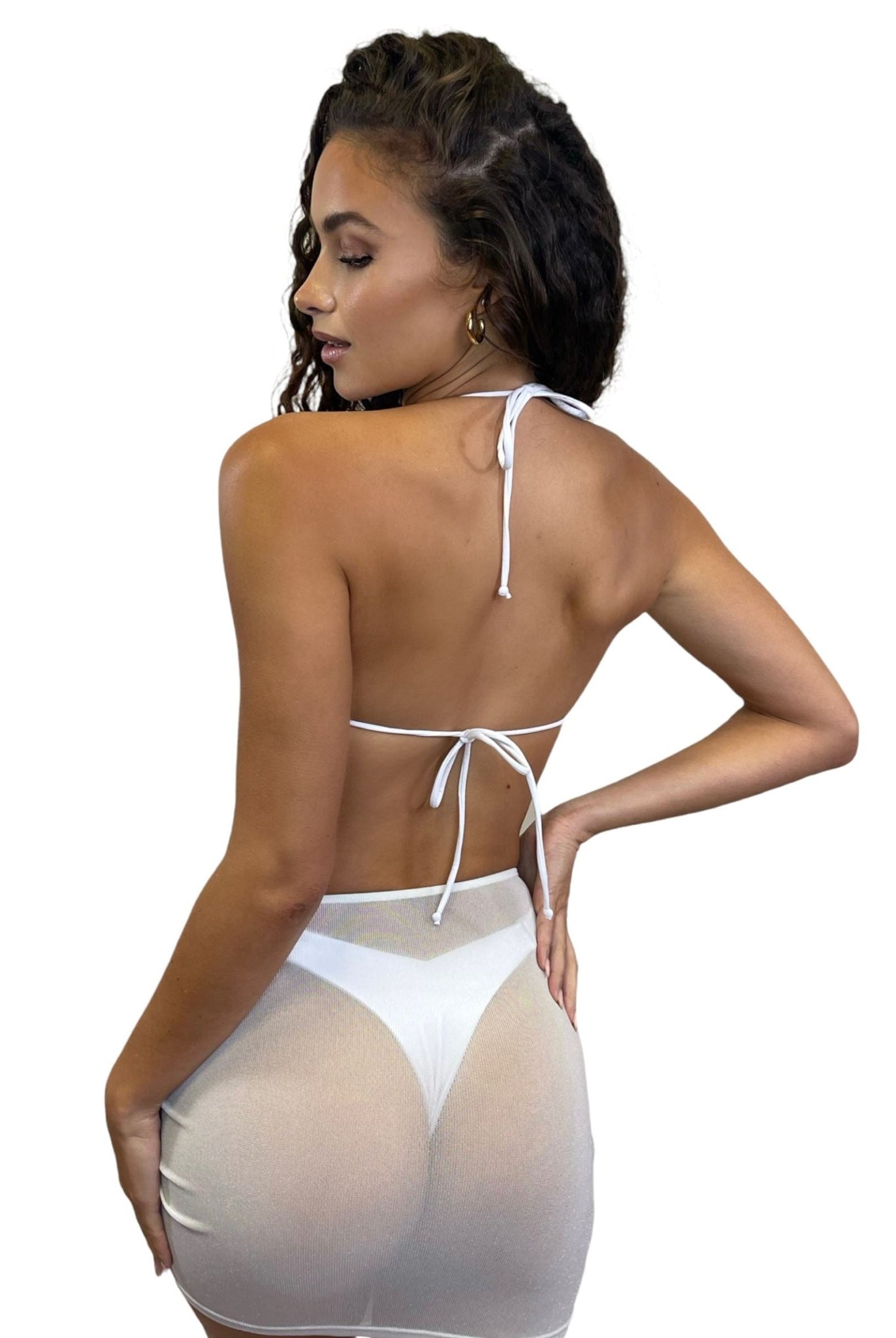 SHEER COVER UP SKIRT - WHITE - Berry Beachy Swimwear