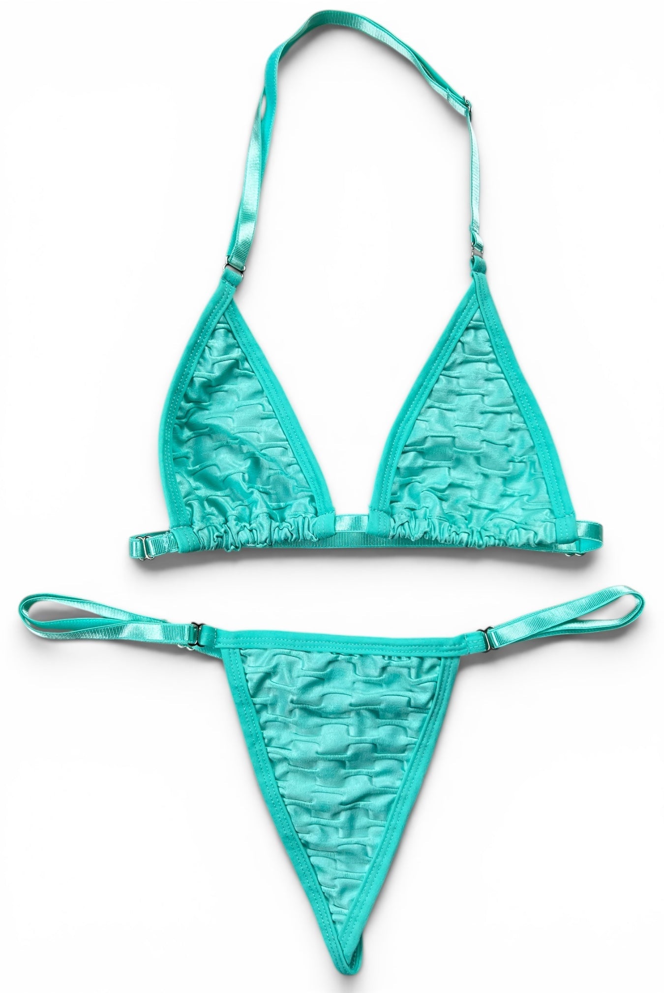SUN KISSED TANNING BIKINI SET - AQUA BREEZE - Berry Beachy Swimwear