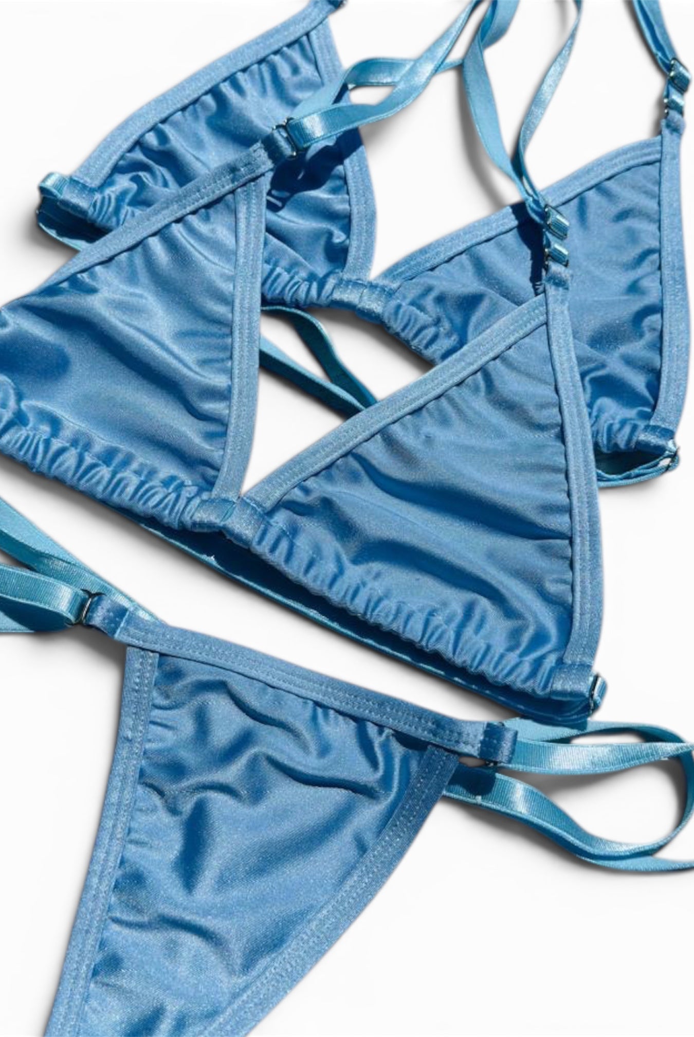 SUN KISSED TANNING BIKINI SET - BABY BLUE - Berry Beachy Swimwear