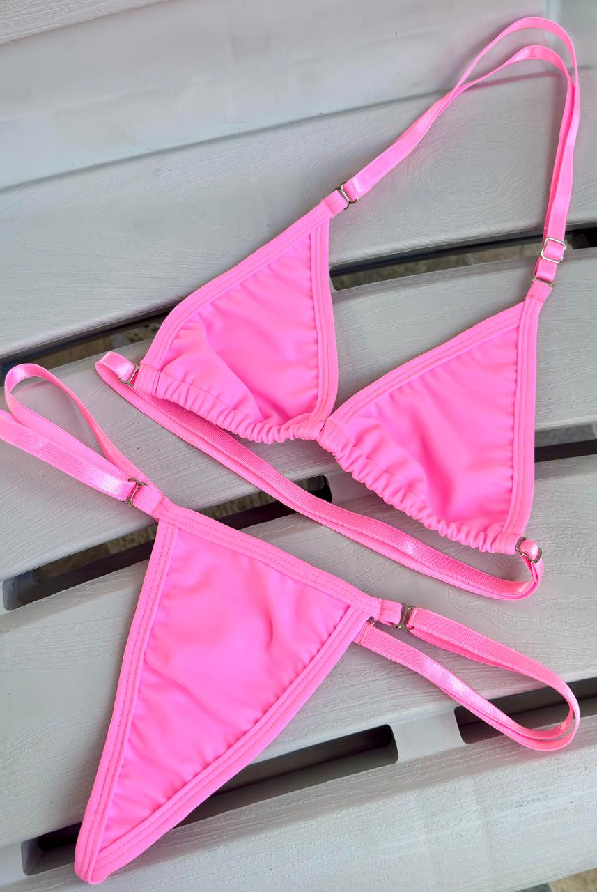 SUN KISSED TANNING BIKINI SET - BUBBLEGUM PINK - Berry Beachy Swimwear