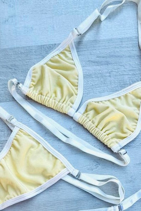SUN KISSED TANNING BIKINI SET - BUTTER YELLOW - Berry Beachy Swimwear